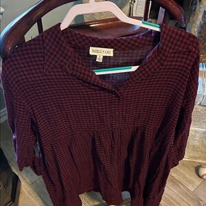 Tassels N Lace Burgundy and Black Plaid Dress